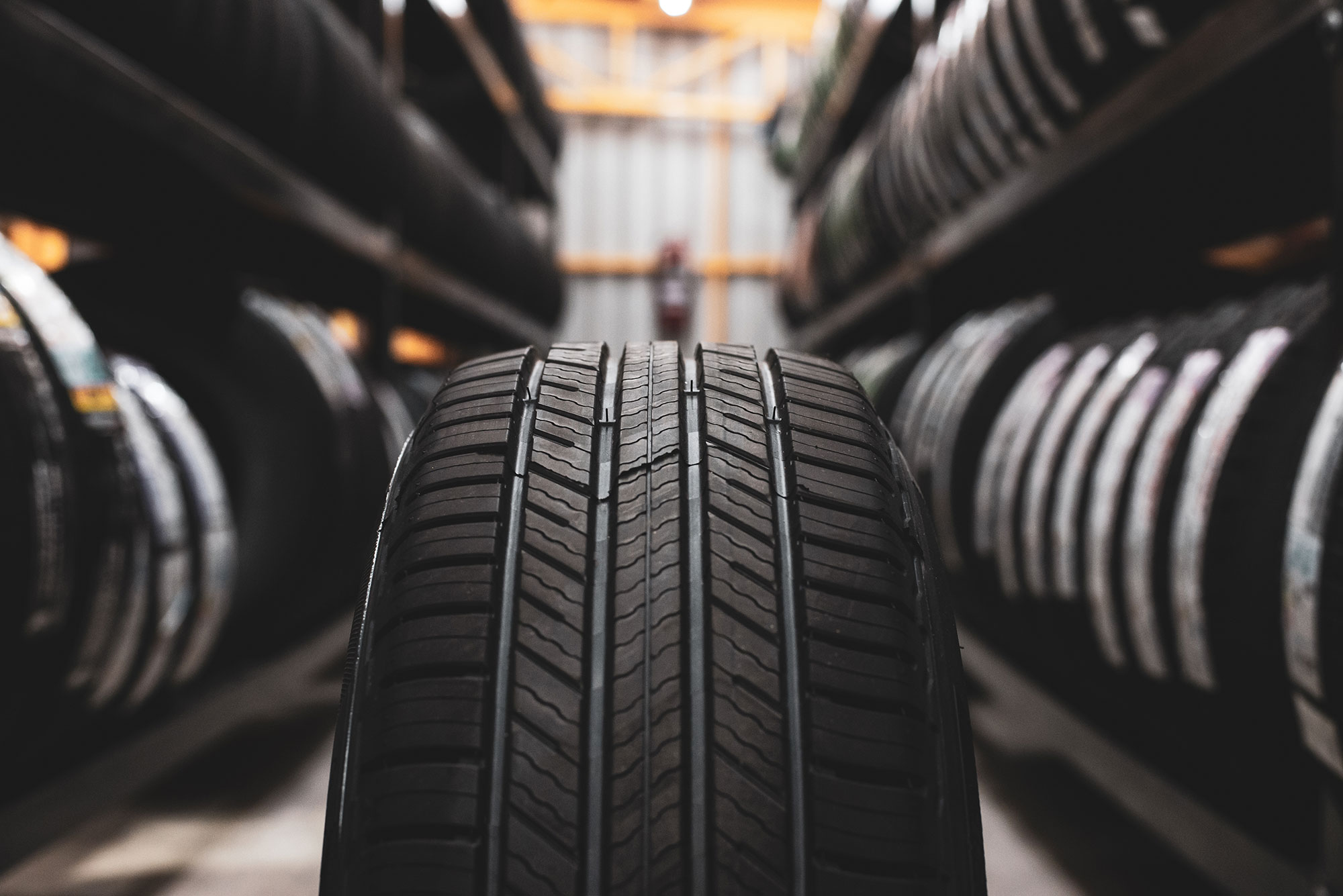 Stack of automotive tires